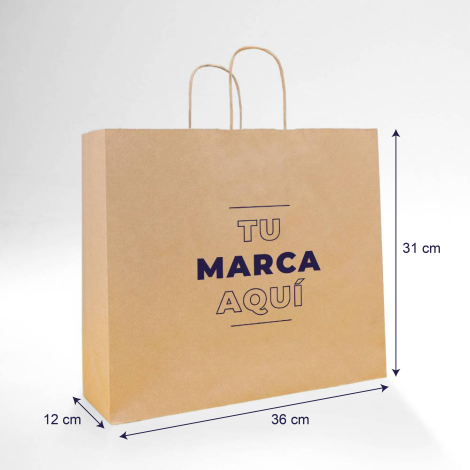 Bolsas de papel habana impresas baratas 36x31x12