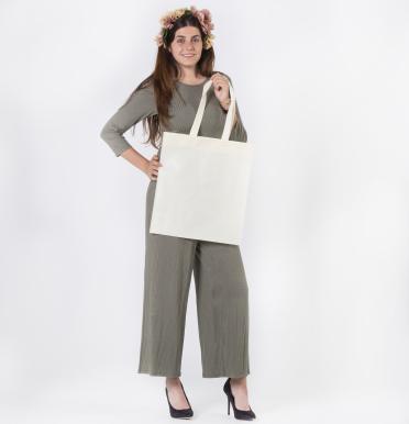 Bolsas de tela mediana termosellada con asas largas 38x42