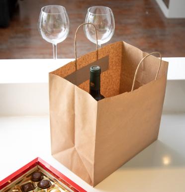 Bolsas de papel impermeable take away 30x29x17