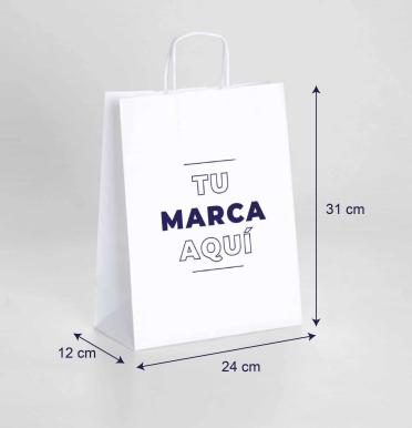 Bolsas de papel blanco baratas 24x31x12