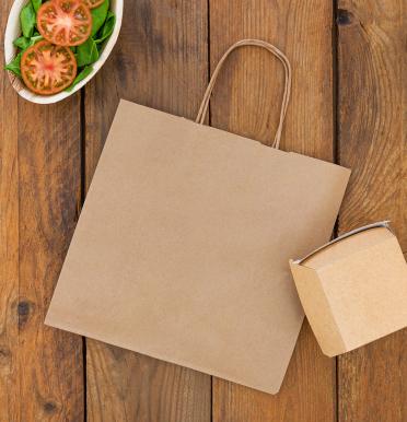 Bolsas de papel impermeable take away 27x26x13