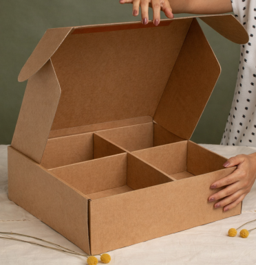 Cajas de cartón reciclado con separadores para ecommerce 41x34x15 | Fabricadas por personas con discapacidad intelectual