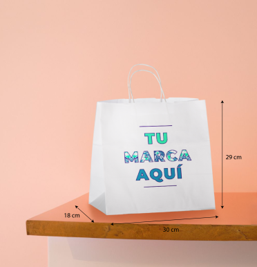 Bolsas papel blancas baratas 30x29x18