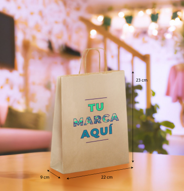 Bolsas papel kraft baratas 22x23x9