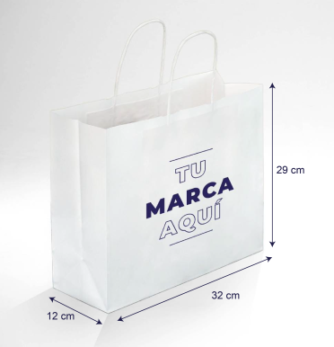 Bolsas de papel blancas baratas 32x29x12