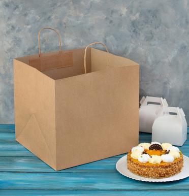 Bolsas kraft para pastelerías 34x32x32 | Fabricadas por personas con discapacidad intelectual