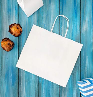 Bolsas blancas de papel 120 g 32x29x12