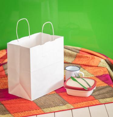 Bolsas de papel reciclado take away 28x27x16