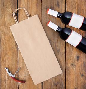 Bolsa de papel ecológico para botellas 18x39x8