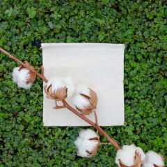 Sacos de algodón orgánico con cierre por un lado 150 g 16x16. Fabricados por mujeres en riesgo de exclusión social
