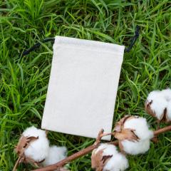 Sacos de algodón orgánico con cierre por dos lados 150 g 10x15. Fabricados por mujeres en riesgo de exclusión social