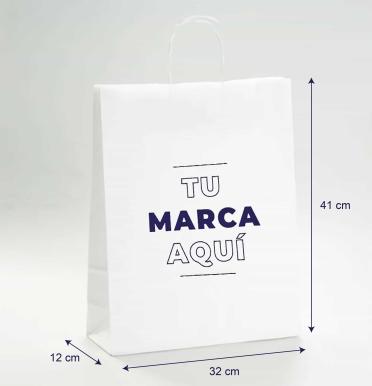 Bolsas de papel blanco baratas 32x41x12