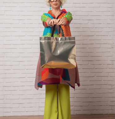 Bolsa tela laminada 40x35x12