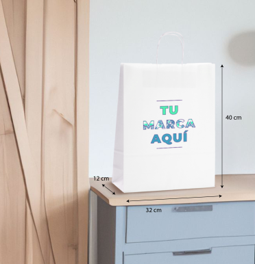 Bolsas papel blancas baratas 32x40x12