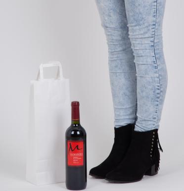 Bolsas de papel para una botella 14x35x9 Bolsas de papel para una botella 14x35x9