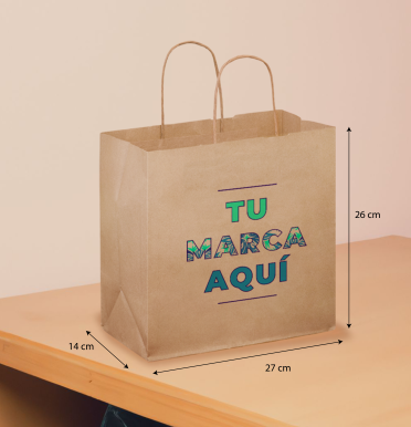 Bolsas papel kraft baratas 27x26x14