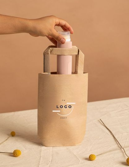 Bolsas de papel con asa plana 10x21x6 | Fabricadas por personas con discapacidad intelectual