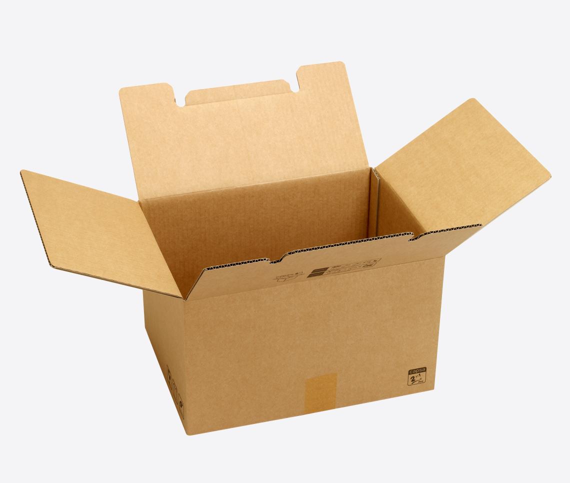 Cajas de cartón de color kraft con solapas