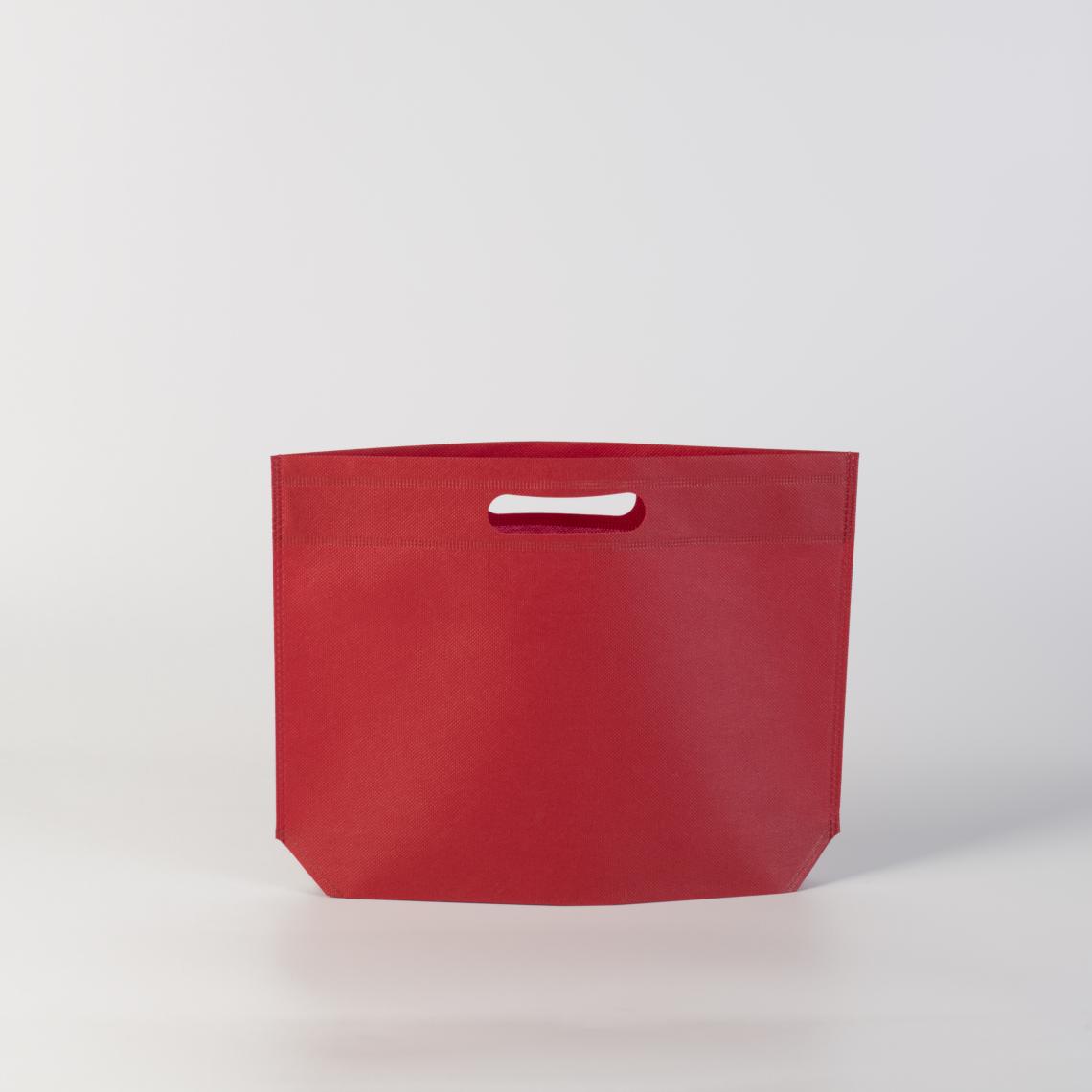 Bolsas de tela con asas en forma de troquel rojas