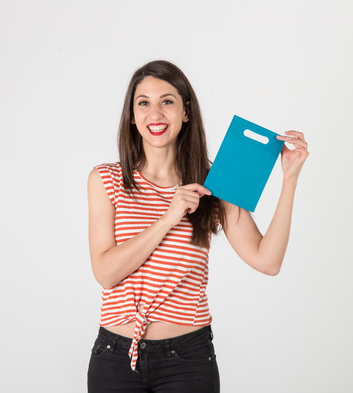 Bolsas de tejido asa troquelada 17x22x6,5