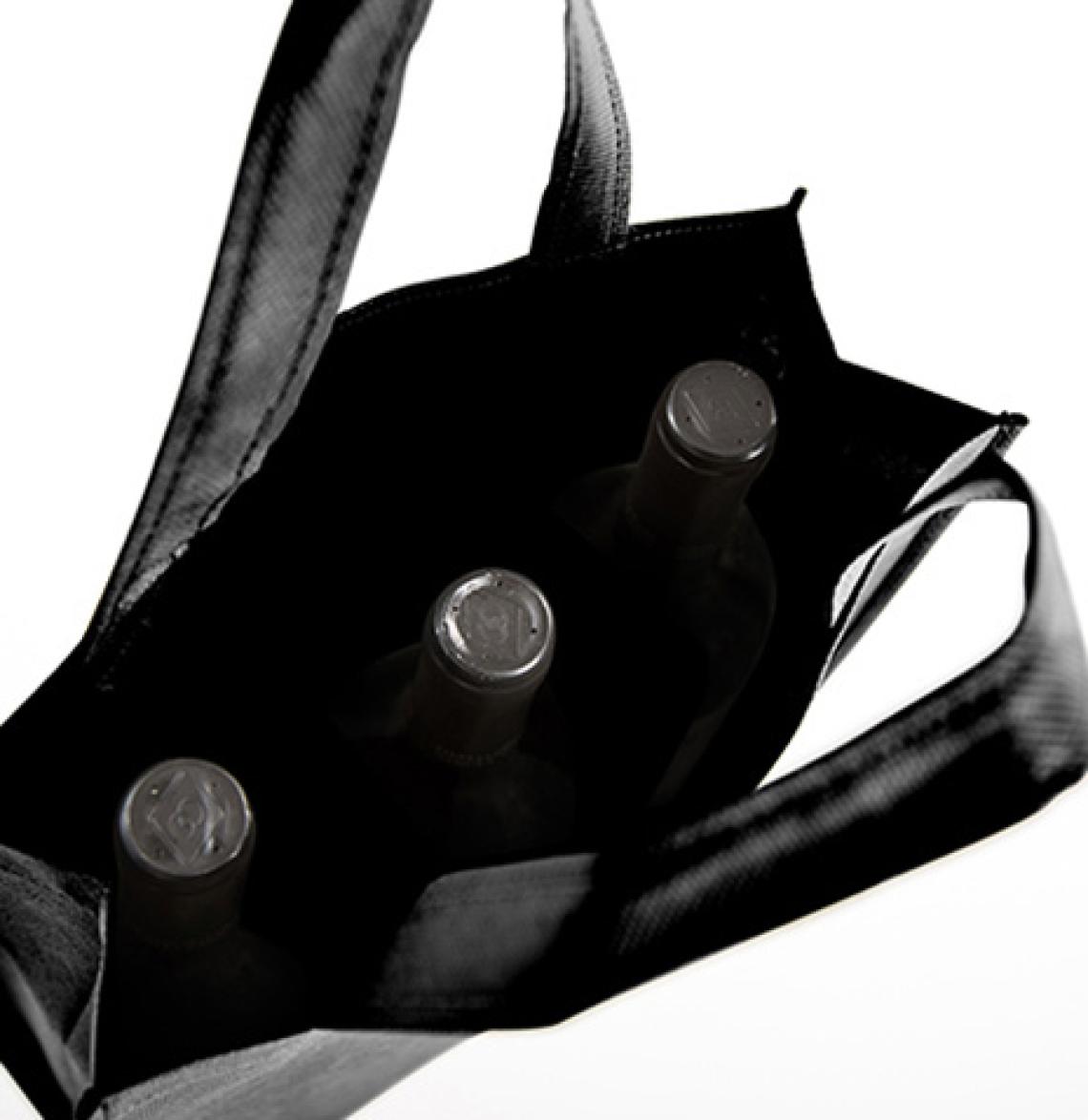 Bolsa de tela para 3 botellas de vino 27x30x9