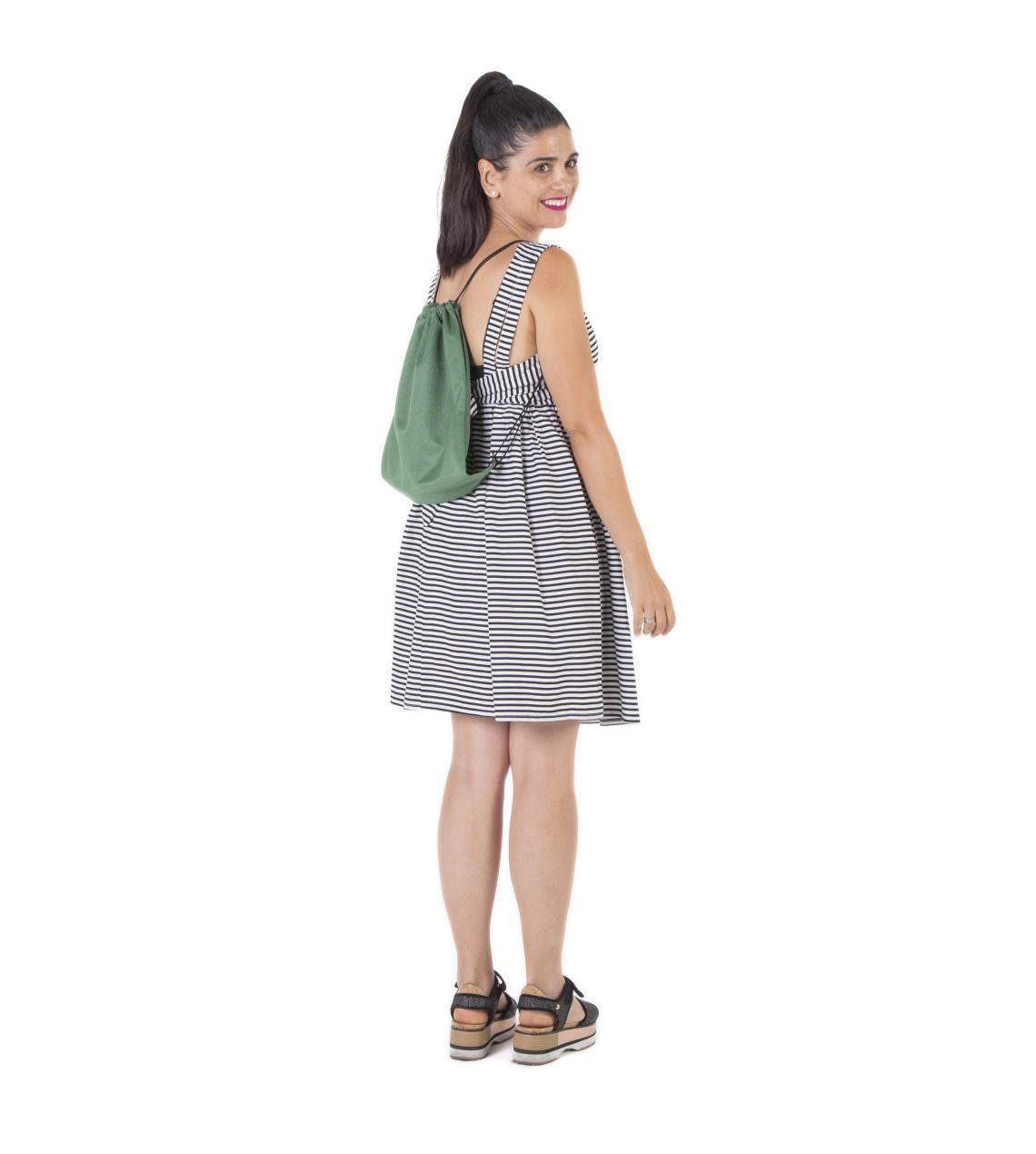 Mochila de cuerdas de tejido reciclado blanco 37x42