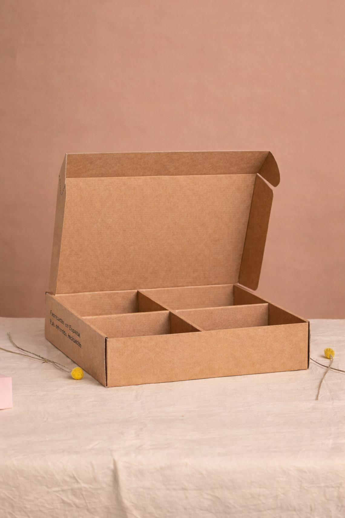 Cajas de cartón reciclado con separadores para ecommerce 37x30x8 | Fabricadas por personas con discapacidad intelectual