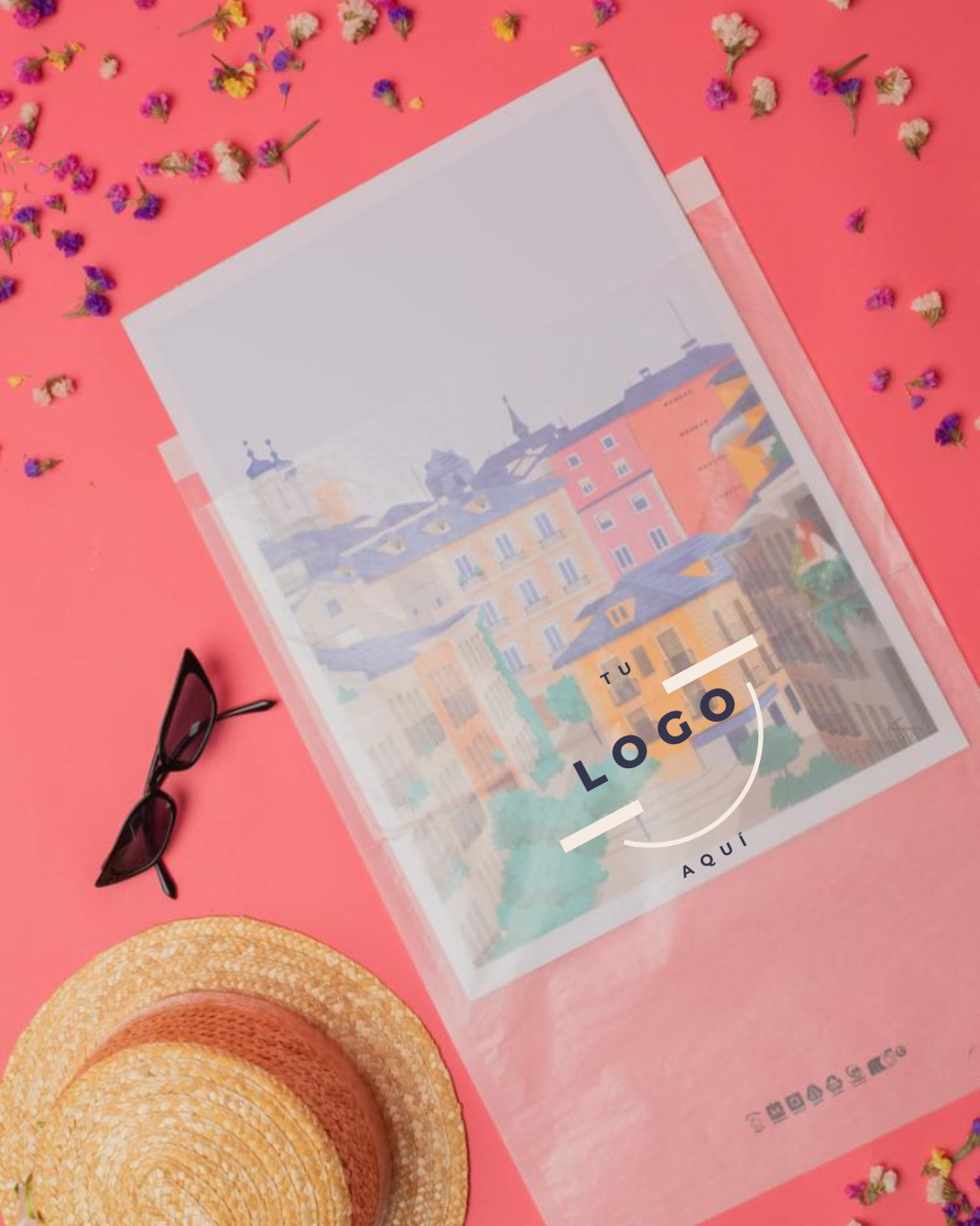 Sobres transparentes de papel que se sujetan con las manos