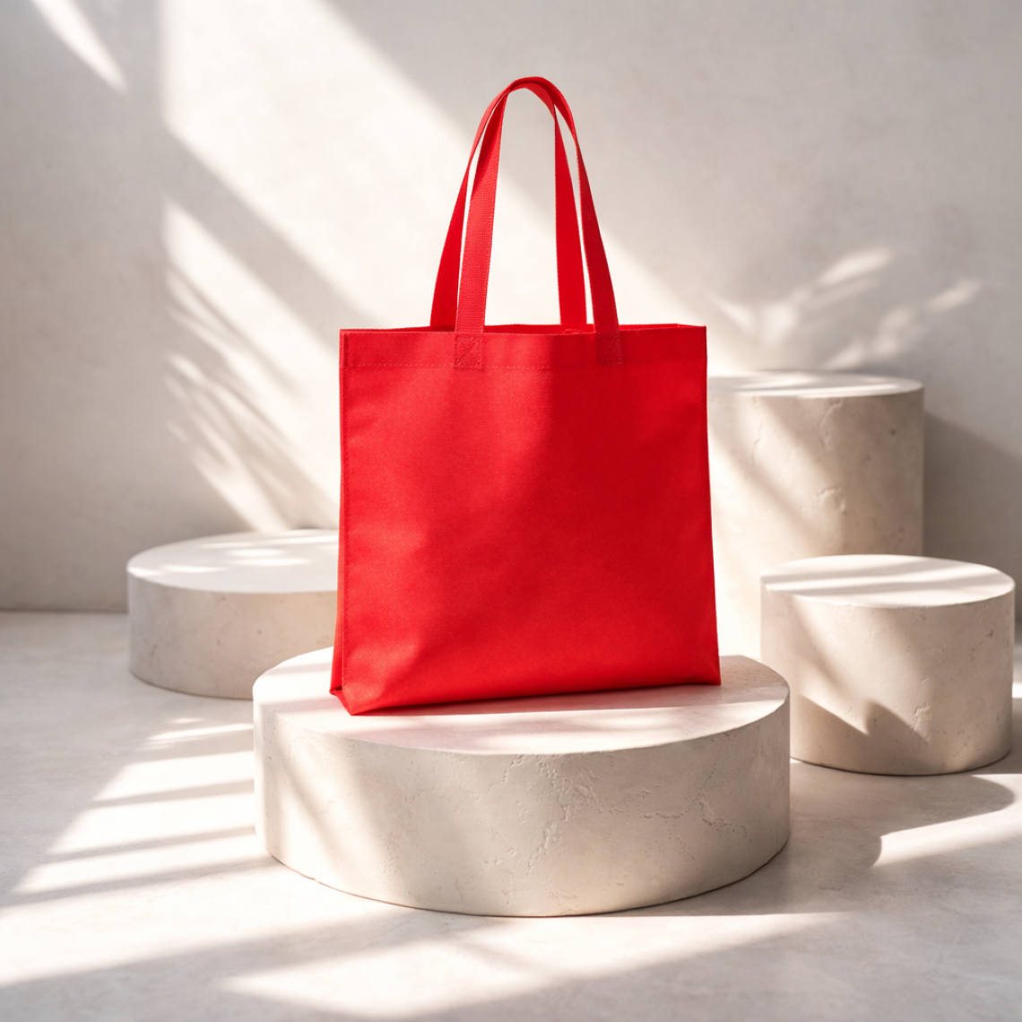 Bolsas de tela mediana termosellada con asas largas 38x42