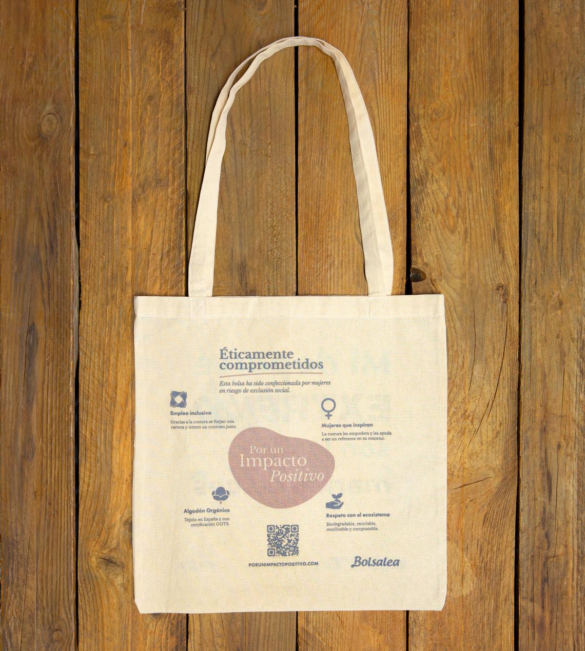 Bolsa de algodón orgánico  con logo 38x42