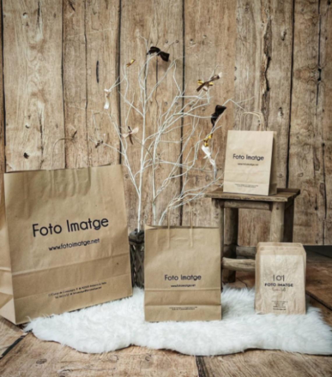 Bolsas de papel kraft grandes  impresas