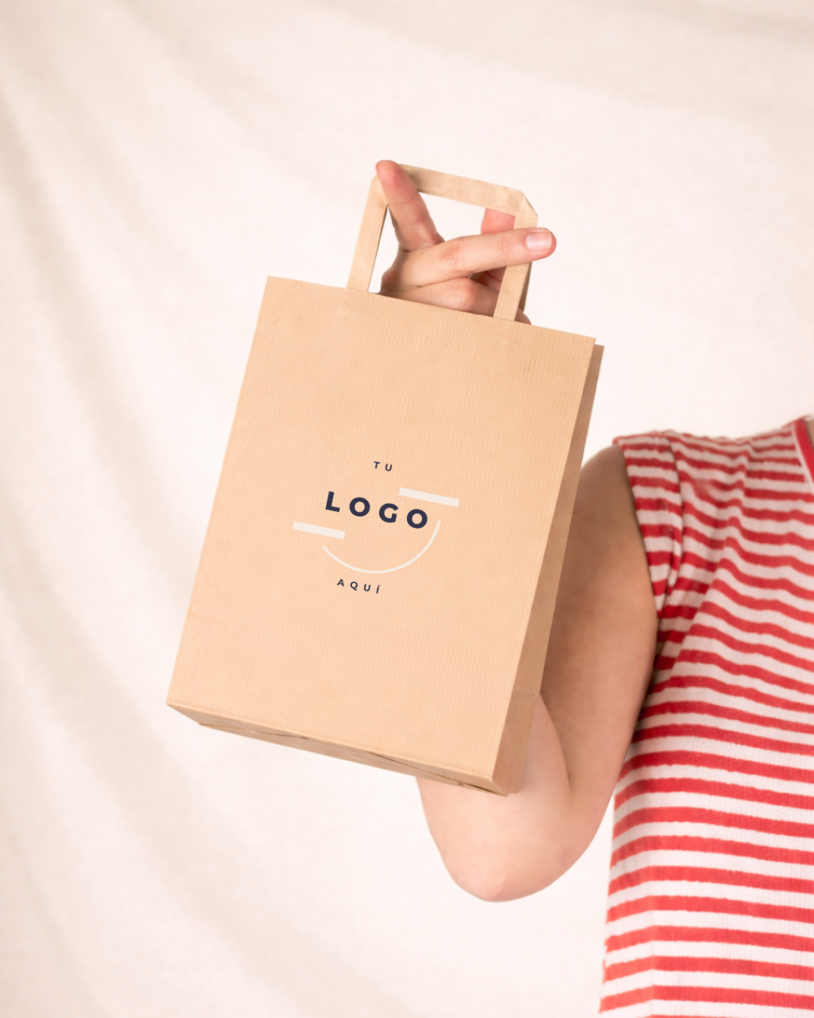 Logos reciclaje bolsas pequeñas de asa plana