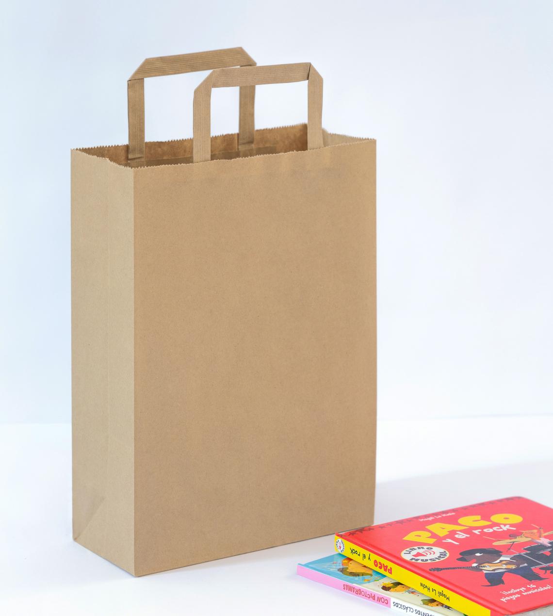 Bolsas de papel de asas planas