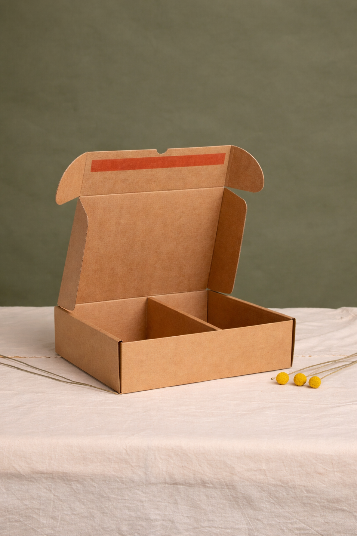 Cajas de cartón reciclado con separador para ecommerce 21x18x8 | Fabricadas por personas con discapacidad intelectual