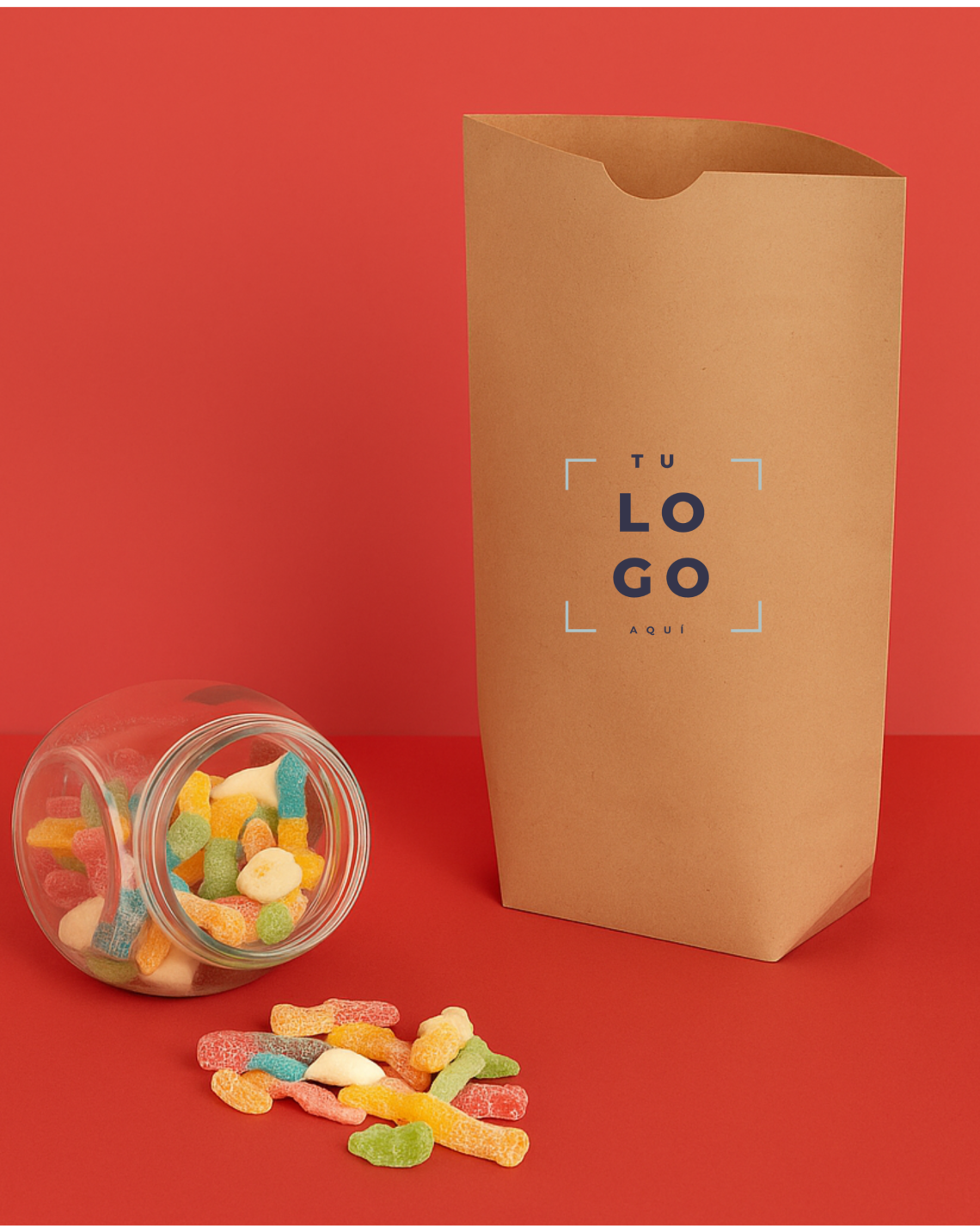 Bolsas sin asas pequeñas con unos cruasanes