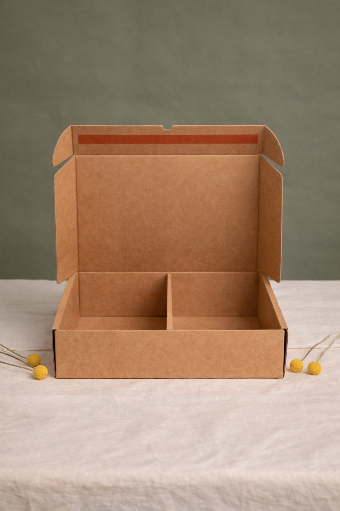 Cajas de cartón reciclado con separador para ecommerce 38x32x14 | Fabricadas por personas con discapacidad intelectual