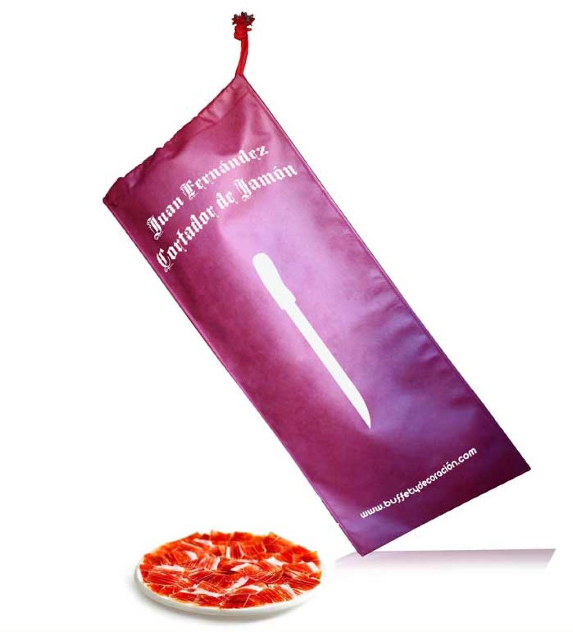 Bolsas de tela para jamones granate