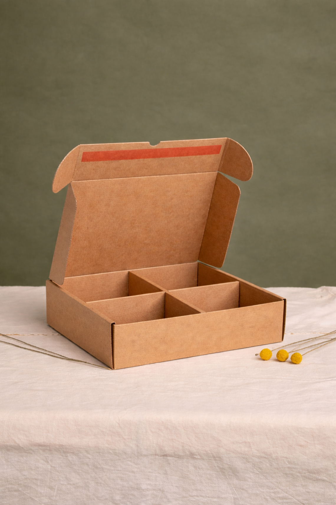 Cajas de cartón reciclado con separadores para ecommerce 21x18x8 | Fabricadas por personas con discapacidad intelectual