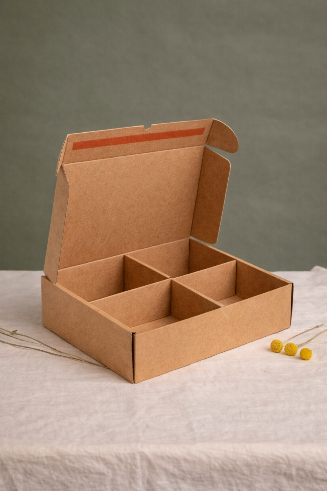 Cajas de cartón reciclado con separadores para ecommerce 38x32x14 | Fabricadas por personas con discapacidad intelectual