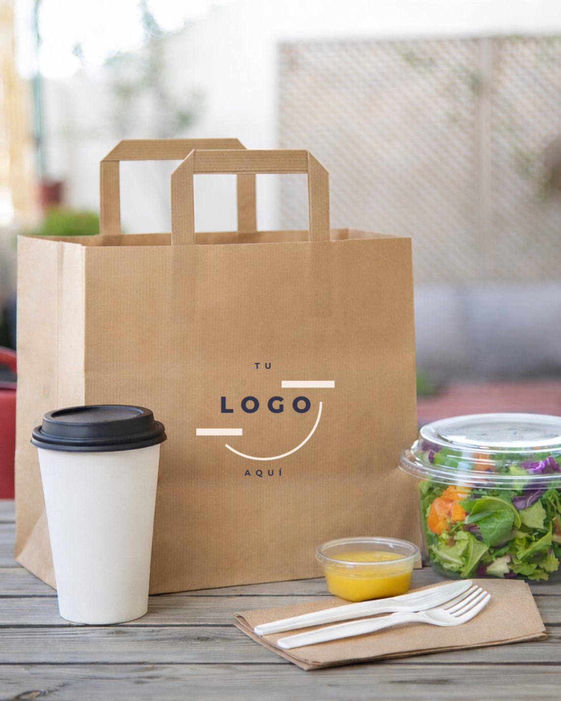 Bolsas de papel take away con logo