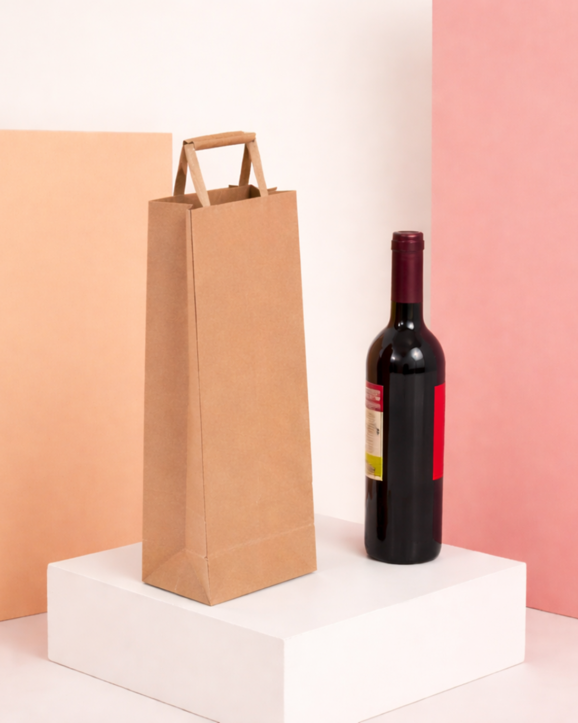Bolsas de papel para una botella 14x35x9