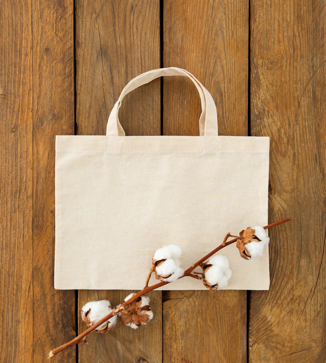 Tote bags de algodón orgánico con asas cortas