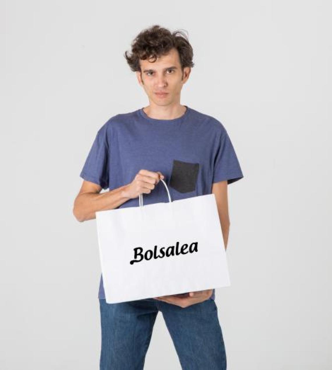 Bolsas de papel de blancas medianas para tiendas
