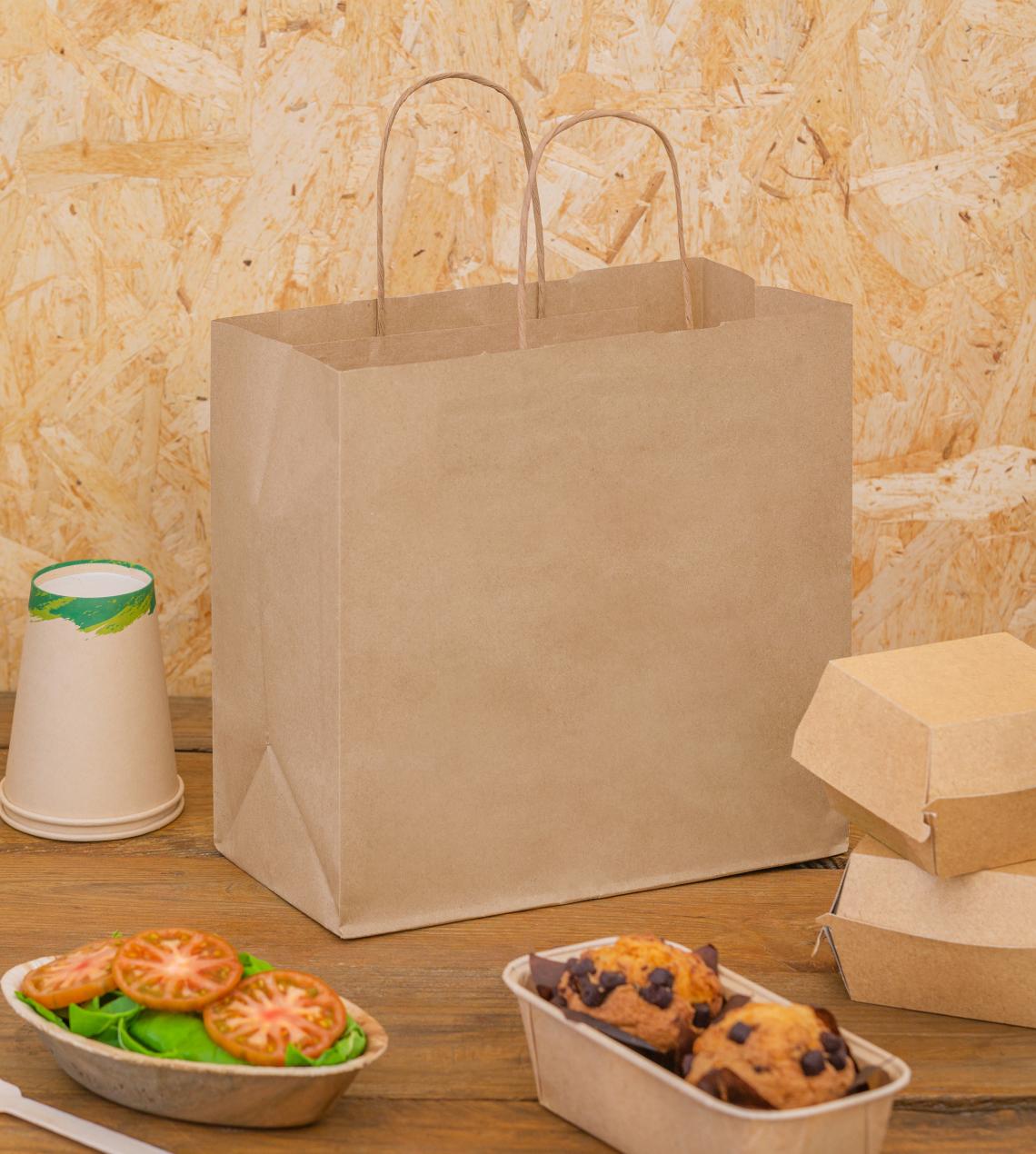Bolsas kraft take away de papel