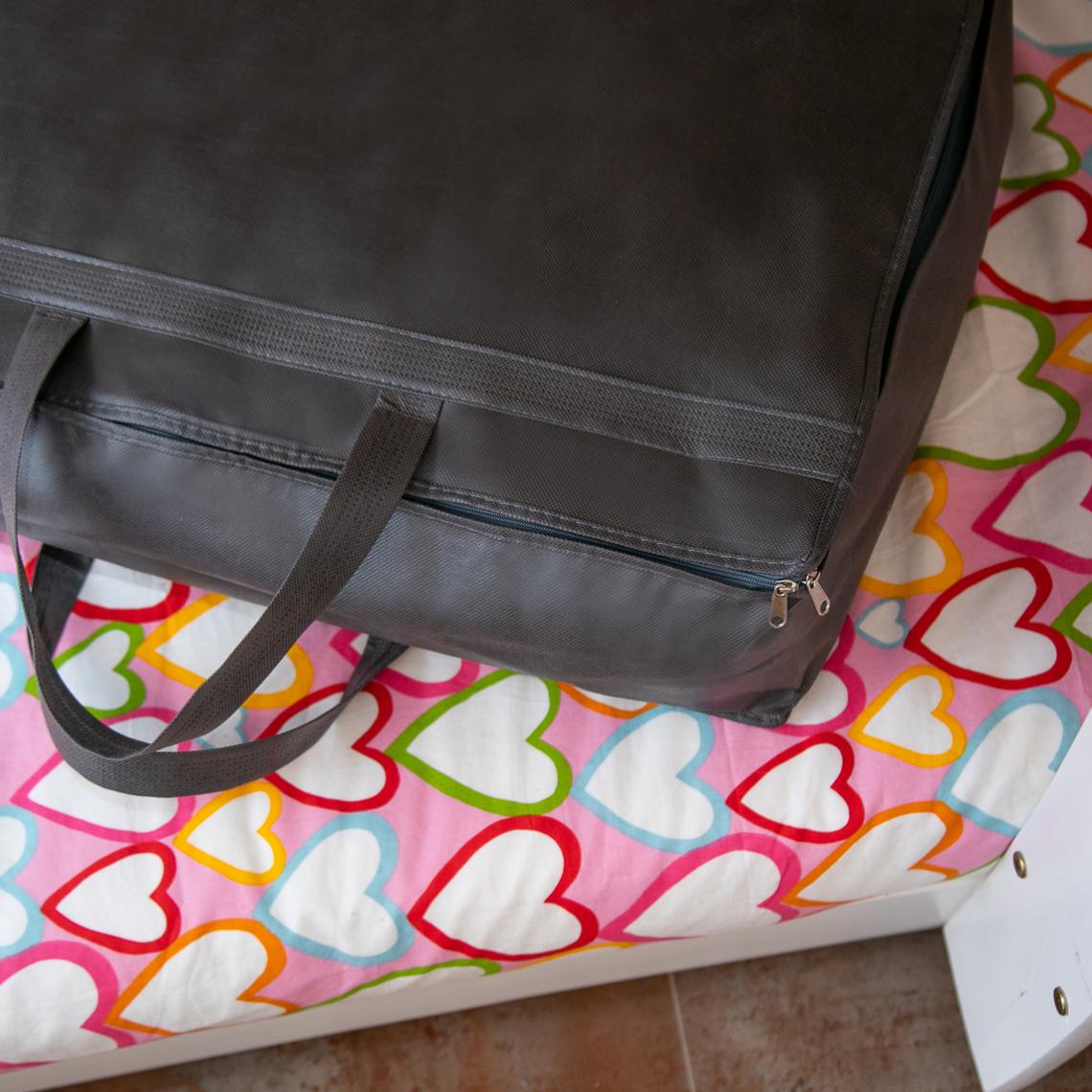 Bolsa de tela para guardar edredón gris 88x55x35