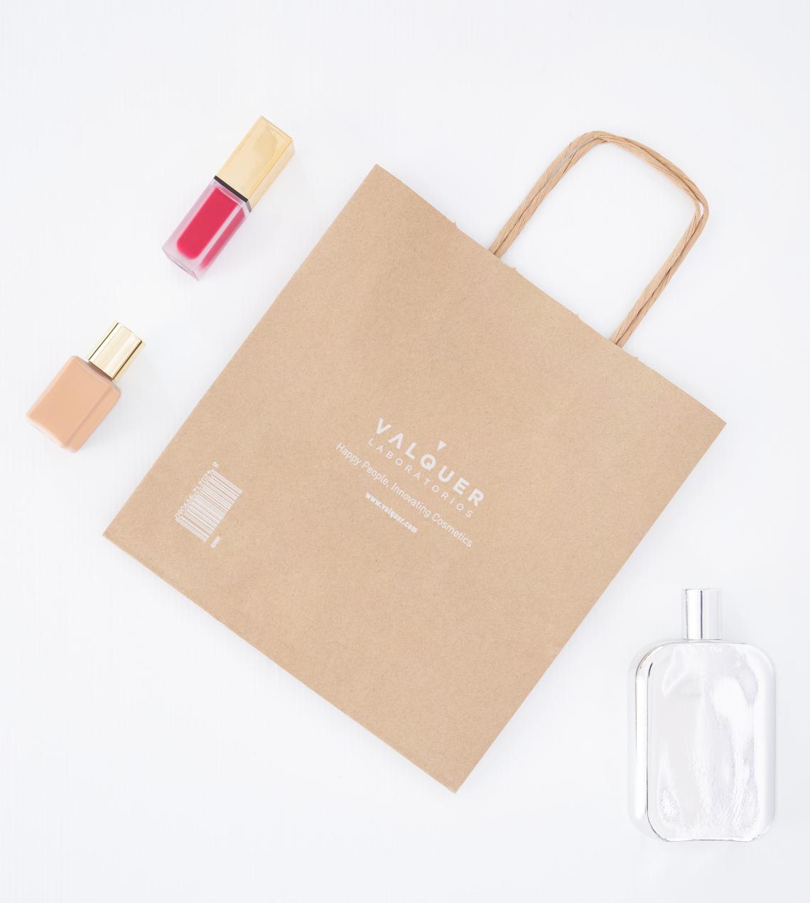 Bolsas con asas rizadas pequeñas con logo