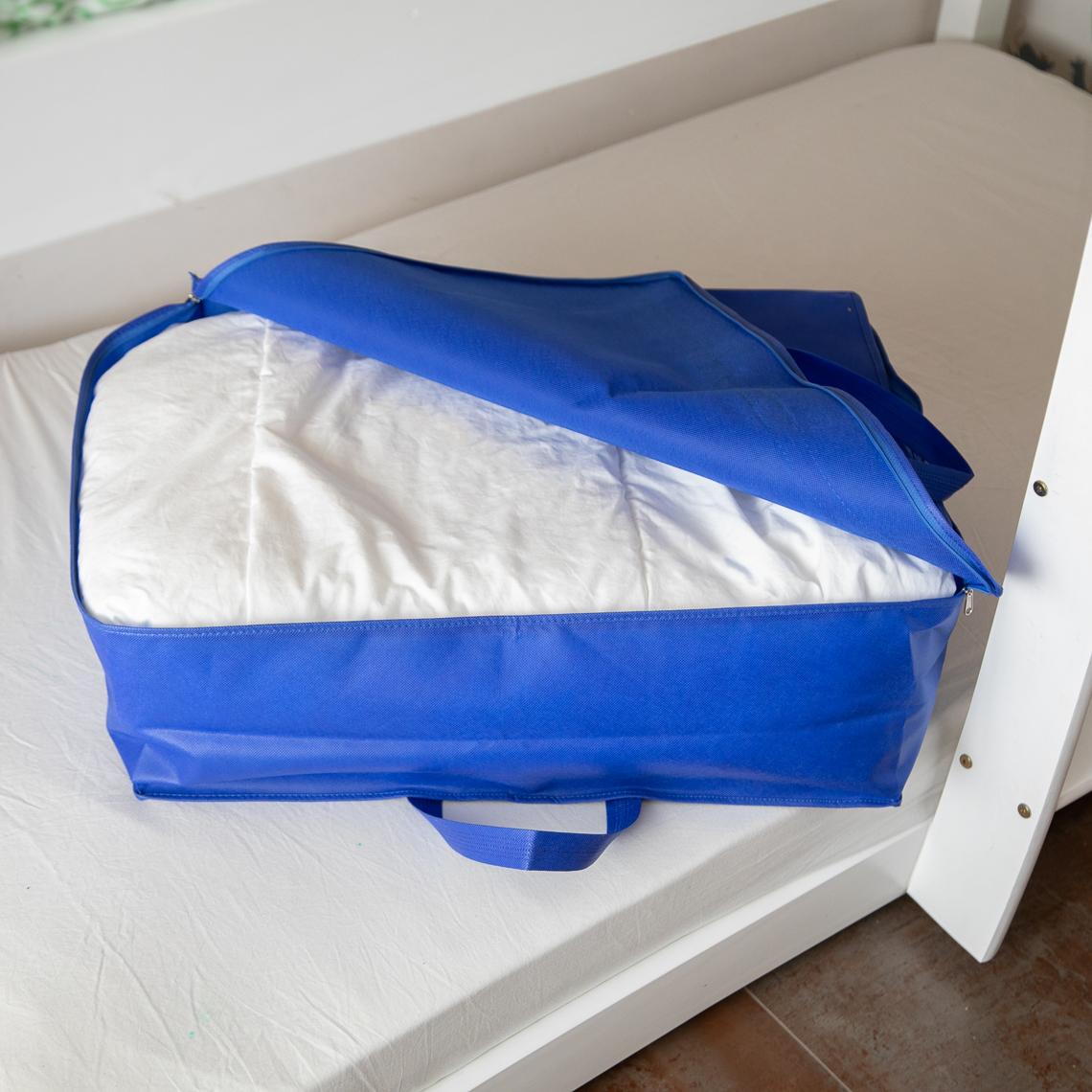 Bolsa azul para guardar edredones 60x50x20