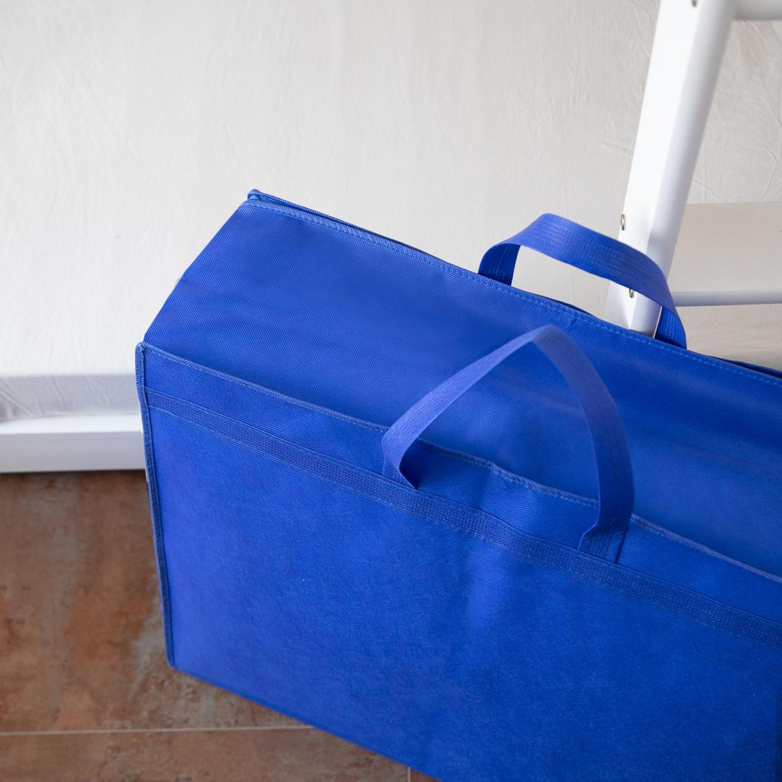 Bolsa para guardar edredones cerrada de color azul 60x50x20