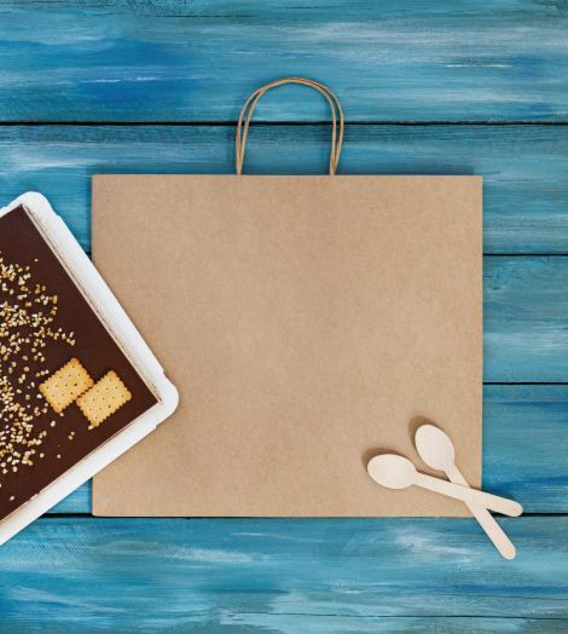 Bolsas de papel de base ancha para pastelerías kraft