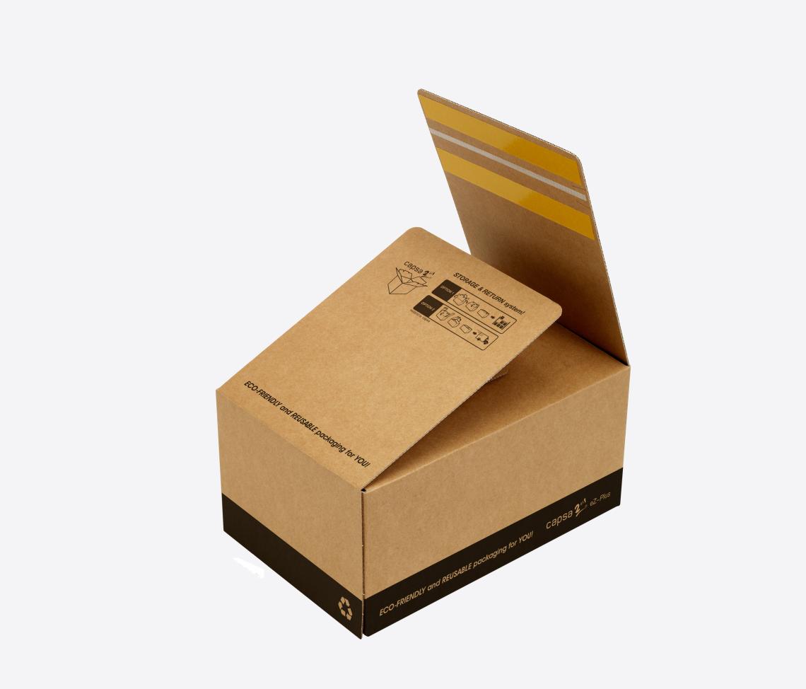 Cajas de cartón para envíos y devoluciones con 2 tiras adhesivas